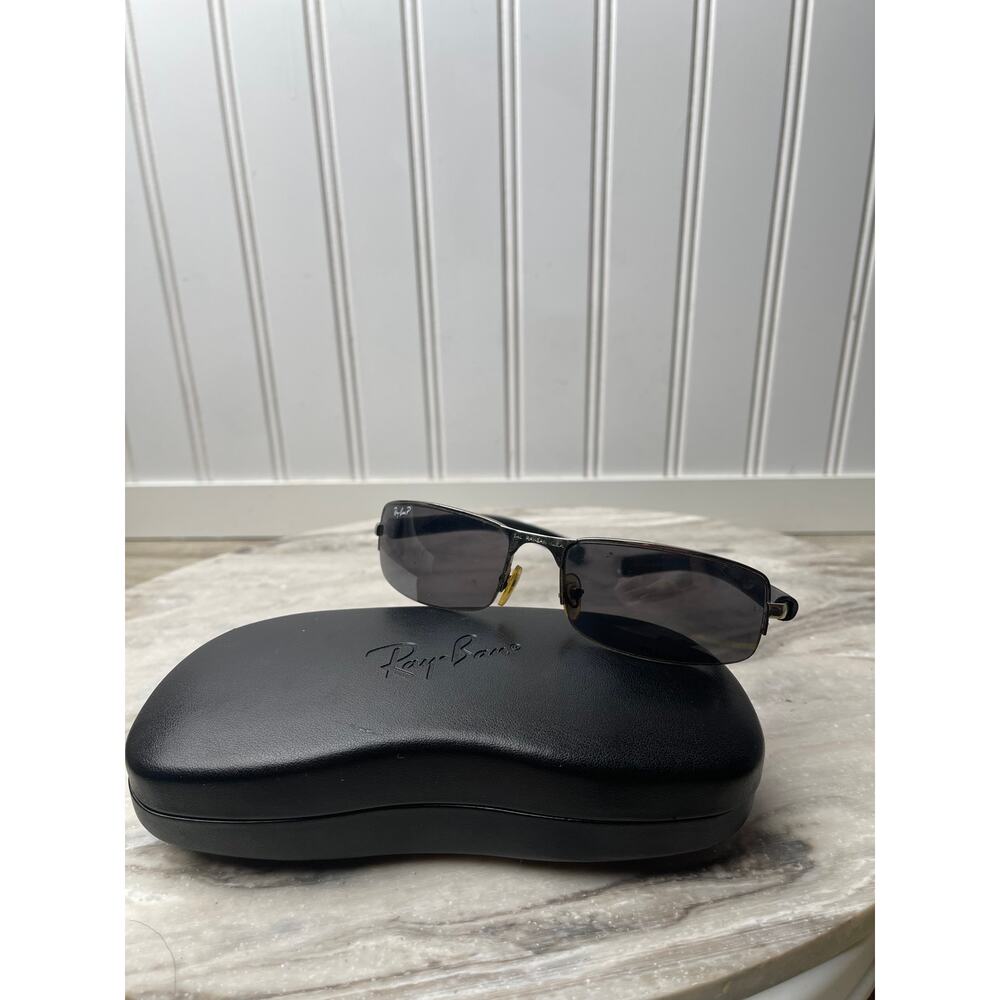 Vintage B&L Ray-Ban USA Polarized Rectangle Wrap Sunglasses Bausch & Lomb Gray